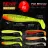 REIVA Flat Minnow shad 7,5cm 5db/cs (Zöld-Narancs Flitter)