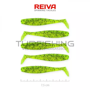 REIVA Flat Minnow shad 7,5cm 5db/cs (Zöld Flitter)