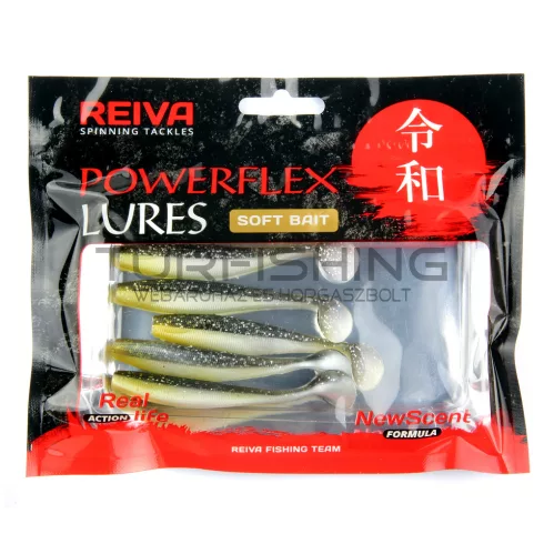 REIVA Flat Minnow shad 7,5cm 5db/cs (Zöld Flitter)