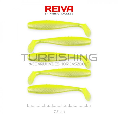 REIVA Flat Minnow shad 7,5cm 5db/cs (Sárga-Ezüst)