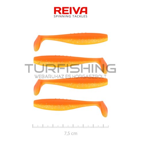 REIVA Flat Minnow shad 7,5cm 4db/cs (Shiny Orange)