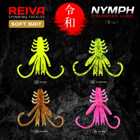 REIVA NYMPH 6cm 12db/cs  Fluo Zöld Flitter