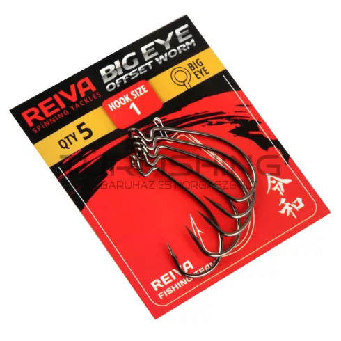 REIVA Offset Worm Big eye 2/0 5db/cs