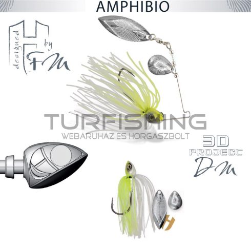 Herakles SPINNERBAIT AMPHIBIO TANDEM 1/4oz 7gr Chartreuse White