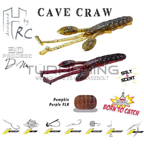 Herakles CAVE CRAW 3.8" 9.6cm Pumpkin Purple Flk