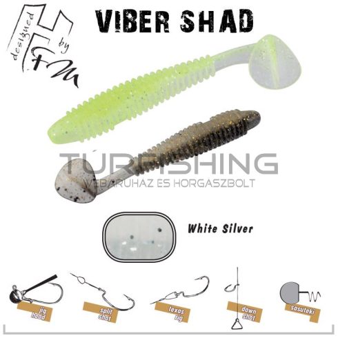 Herakles VIBER SHAD 3.8" 9.7cm WHITE SILVER