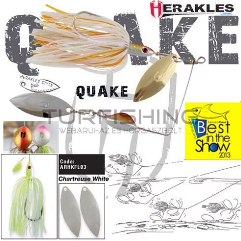 Herakles SPINNERBAIT QUAKE 5/8oz 17.5gr Chartreuse/White