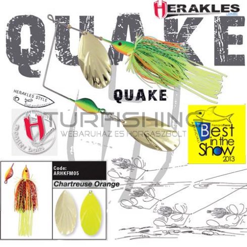 Herakles SPINNERBAIT QUAKE 1 1/2oz 42gr Chartreuse/Orange