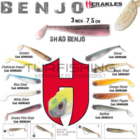 Herakles BENJO SHAD 3" 7.5cm SMOKE PINK SHAD