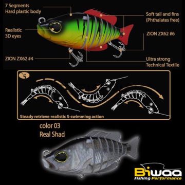 Biwaa SWIMBAIT SEVEN S4" 10cm 17gr 03 Real Shad