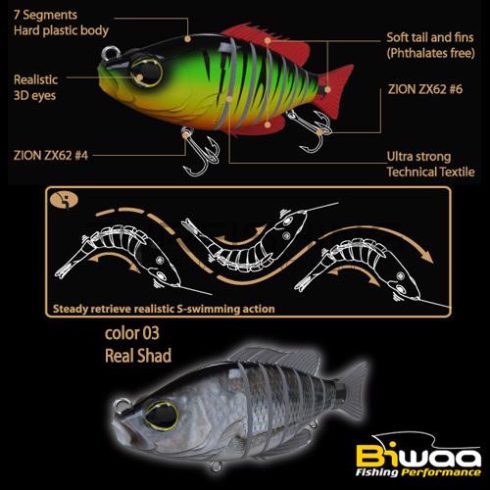 Biwaa SWIMBAIT SEVEN S6" 15cm 60gr 03 Real Shad