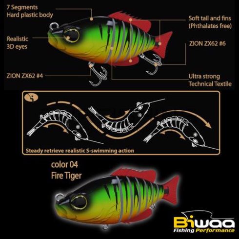 Biwaa SWIMBAIT SEVEN S4" 10cm 17gr 04 Fire Tiger