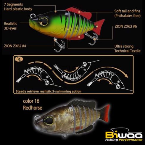 Biwaa SWIMBAIT SEVEN S4" 10cm 17gr 16 Redhorse