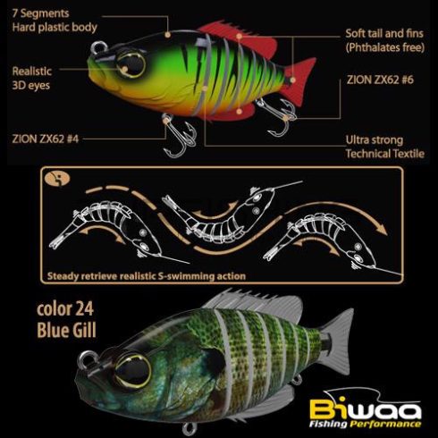 Biwaa SWIMBAIT SEVEN S4" 10cm 17gr 24 Blue Gill