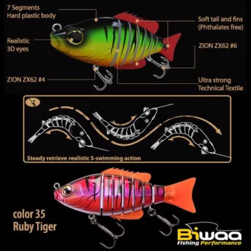 Biwaa SWIMBAIT SEVEN S4" 10cm 17gr 35 Ruby Tiger