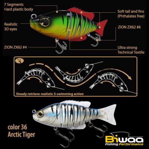 Biwaa SWIMBAIT SEVEN S4" 10cm 17gr 36 Arctic Tiger