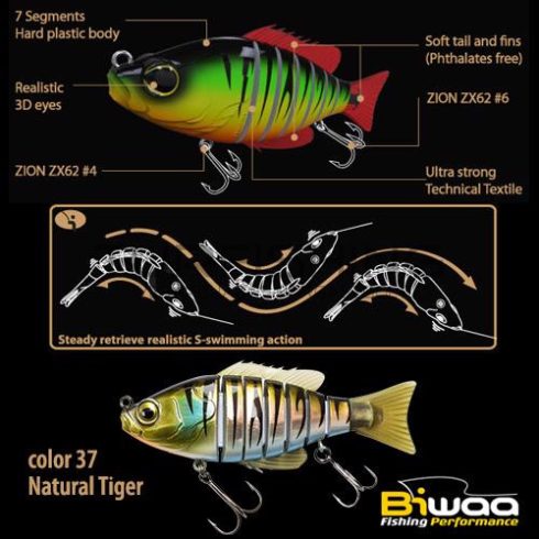 Biwaa SWIMBAIT SEVEN S6" 15cm 60gr 37 Natural Tiger