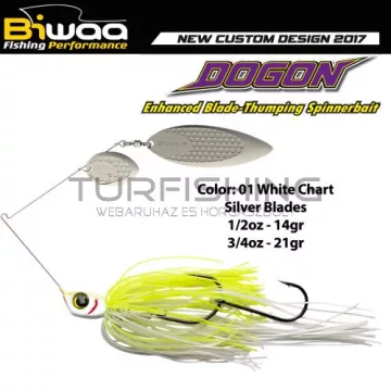   Biwaa SPINNERBAIT DOGON 1/2oz 14gr 01 White Chart-Silver Blades