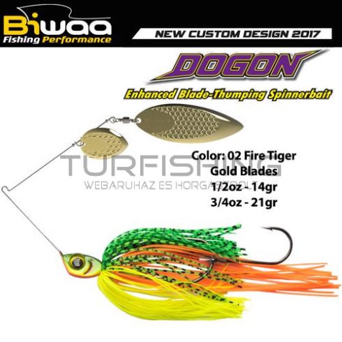 Biwaa SPINNERBAIT DOGON 1/2oz 14gr 02 Fire Tiger-Gold Blades