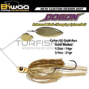 Biwaa SPINNERBAIT DOGON 3/4oz 21gr 05 Gold Ayu-Gold Blades