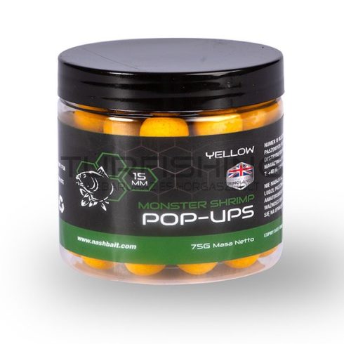 NASH BAITS Monster Shrimp Yellow Pop-Up -15mm 75g