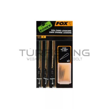 FOX EDGES™ 50LB CAMO LEADCORE KWIK CHANGE LEADERS