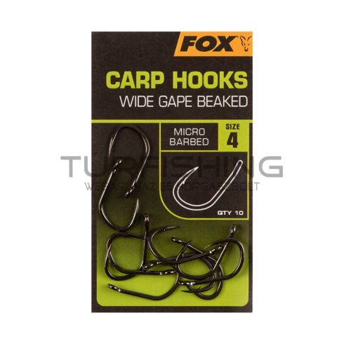 FOX CARP HOOKS Wide Gape Beaked - 8-as méret