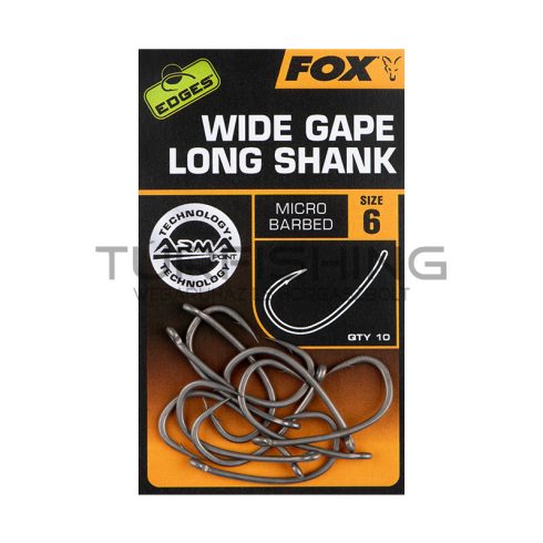 FOX EDGES™ WIDE GAPE LONG SHANK hosszú szárú bojlis horog 6-os méret