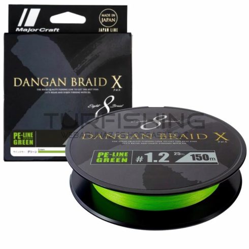 Major Craft MAJOR CRAFT DANGAN BRAID X 8X 150m #0.6 12lb Fluo Green