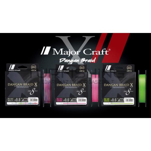 Major Craft MAJOR CRAFT DANGAN BRAID X 8X 150m #1.0 20lb Fluo Green