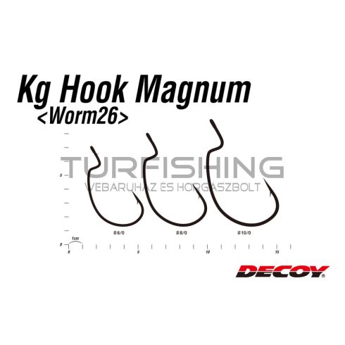 DECOY WORM26 KG HOOK MAGNUM #6/0 NS BLACK 4PCS/BAG