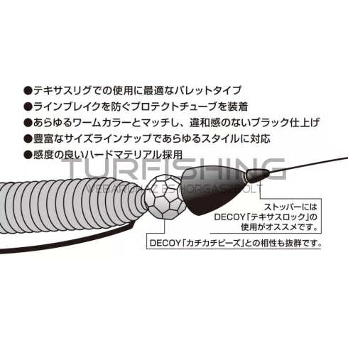 DS-5H DECOY SINKER TYPE HEAVY BULLET 36G GUN BLA 2PCS/BAG