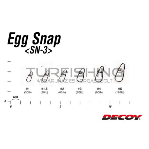 DECOY SN-3 EGG SNAP #1.5 NS BLACK 7PCS/BAG