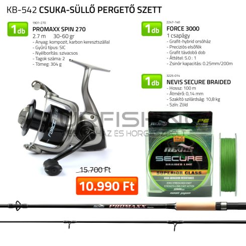 NEVIS Csuka-Süllő Pergető szett 1901-270+ 2247-130+ 3225-014