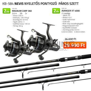   NEVIS Nyeletős pontyozó páros szett 2x 1226-363+ 2x 2290-240