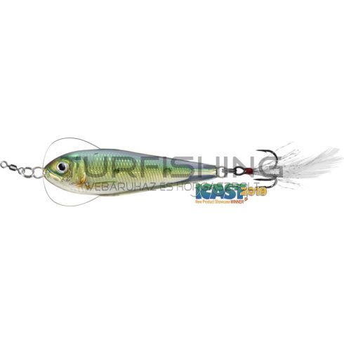 LIVETARGET FLUTTER SHAD JIGGING SPOON GOLD/GREEN  55 MM 14 G