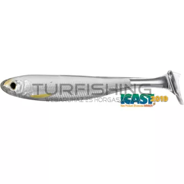 LIVETARGET SLOW-ROLL SHINER PADDLE TAIL SILVER/PEARL 85 MM