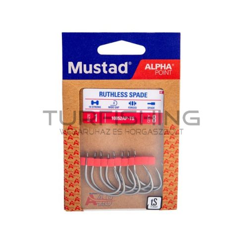 MUSTAD RUTHLESS SPADE TITAN STEEL 1/0 10DB/CSOMAG