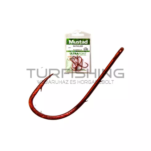 MUSTAD RED BAITHOLDER HOOK 4/0 6DB/CSOMAG