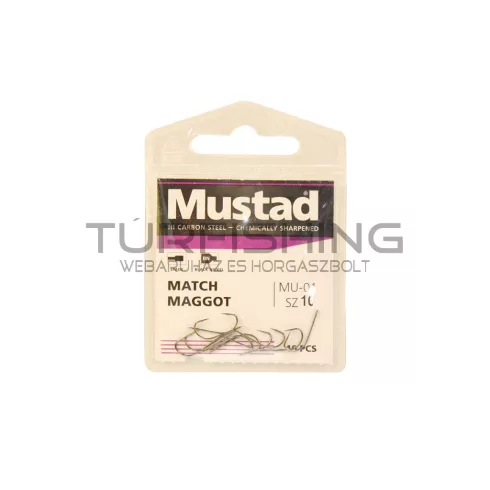 MUSTAD ULTRA NP MATCH MAGGOT SPADE BARBED 10 15DB/CSOMAG