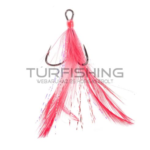 MUSTAD IN-LINE TRIPLE GRIP, RED TINSEL, 1 2DB/CSOMAG