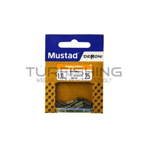 MUSTAD DOUBLE BARREL SLEEVE- BLACK 1.2MM BLACK NICKEL 25PCS/BAG