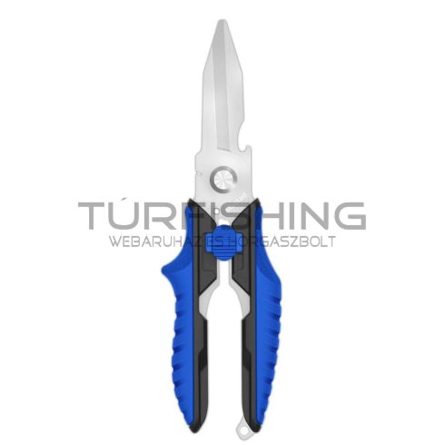 MUSTAD 8" HD 420 STAINLESS STEEL, SPRING ASSIST SCISSORS BLUE