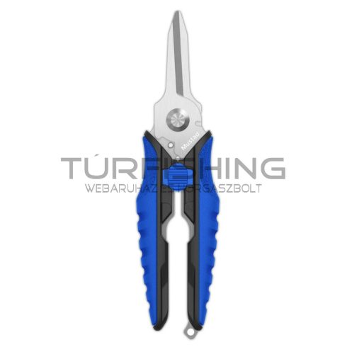 MUSTAD 5.5" HD 420 STAINLESS STEEL, SPRING ASSIST SCISSORS BLUE