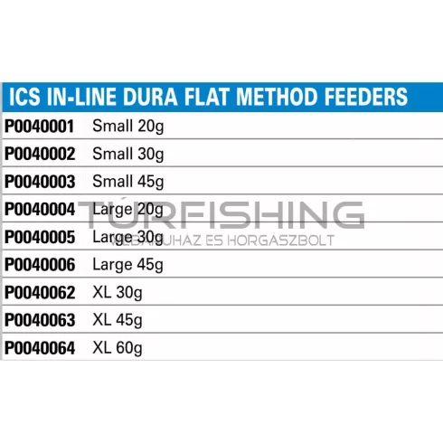 PRESTON ICS IN-LINE DURA FLAT METHOD FEEDER KOSÁR
