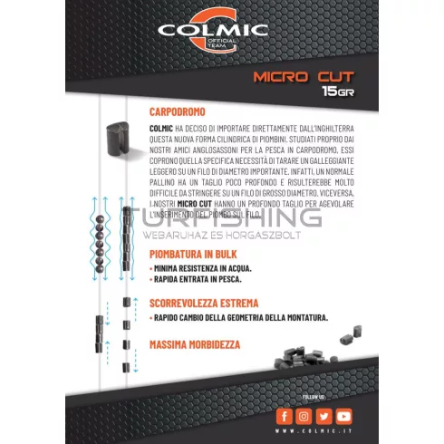 Colmic COLMIC MICRO CUT HENGER ÓLOM 15gr #3 0.25gr