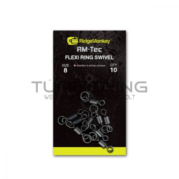   RIDGEMONKEY RM-TEC FLEXI RING SWIVEL SIZE8 KARIKÁS FORGÓ 10DB
