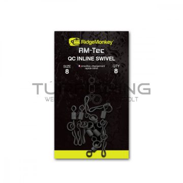   RIDGEMONKEY RM-TEC QUICK CHANGE INLINE SWIVEL SIZE8 GYORSKAPCSOS FORGÓ 8DB