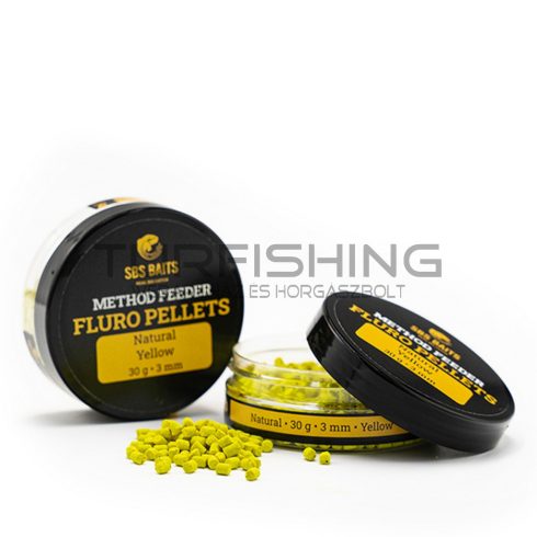 SBS METHOD FEEDER FLURO PELLETS YELLOW 3 MM 30G