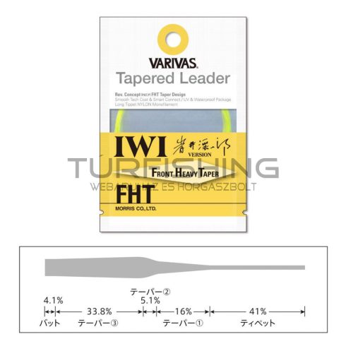 Varivas VARIVAS VÉKONYODÓ ELŐKE TAPERED LEADER IWI FHT 4X 16ft 0.165mm-0.46mm